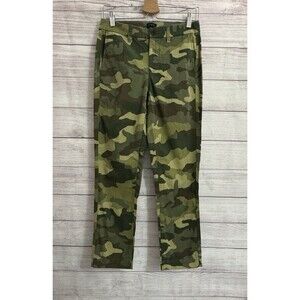 J. Crew Women's size Sz 0 Green Camo Hi-Rise Girlfriend Chino Pants NWT